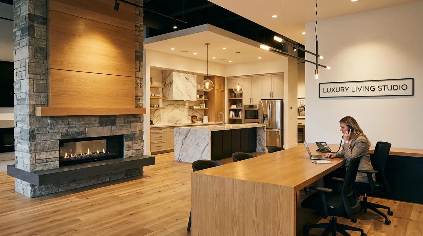 Assistant vocal IA pour showroom habitat avec interface de gestion des appels